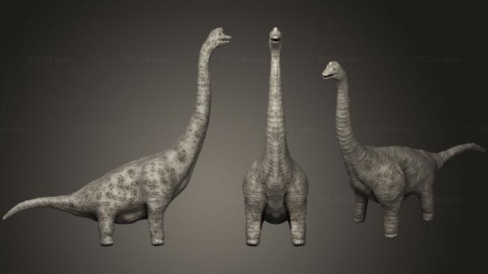 Статуэтки животных (Брахиозавр, STKJ_0765) 3D модель для ЧПУ станка